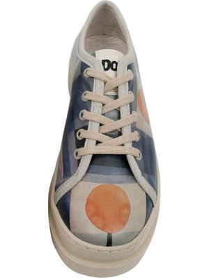 Kadın Vegan Deri Mavi Sneakers - Be Different Tasarım