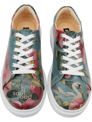 Kadın Vegan Deri Turkuaz Sneakers - Eye Candy & Soul Food Tasarım