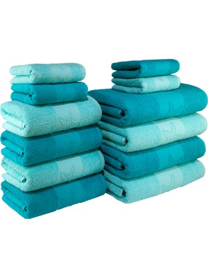 Textile Colors Banyo Havlu Seti 12 Adet - 4 Adet 30 x 50 cm , 4 Adet 50 x 100 cm, 4 Adet 70 x 140 cm