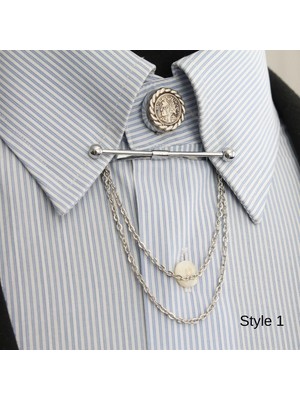 Coolmenclub Gömlek Yaka Iğnesi ve Düğmesi Seti