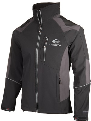 Cresta Erkek Softshell Ceket Rüzgar Geçirmez Polar Kumaşla Standart Kalıp Siyah Renk