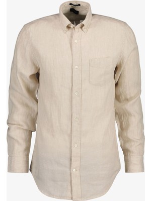 Gant Erkek Bej Regular Fit Keten Gömlek 3230085.277
