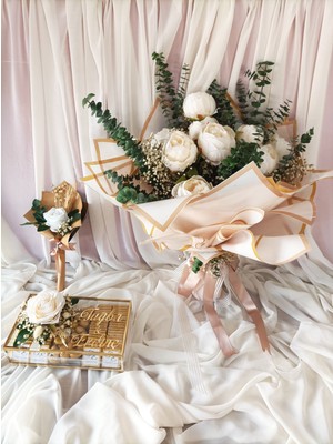 Destina Tasarım Şakayık Kız Isteme Çiçeği ve Çikolata Seti