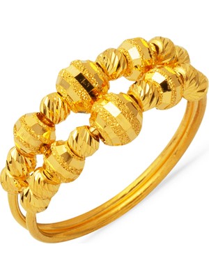 Bilezikci 22 Ayar İki Sıra Kalemli Dorika Altın Yüzük