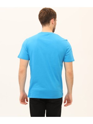 Kübra Tekstil Baskılı Mavi Erkek T-Shirt