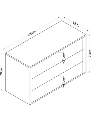 Anzera Venge Şifonyer 3 Çekmeceli