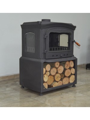 Flame Stove FS-032YKST Altara Lüx 3 Camlı Yan Kapaklı Odunluklu Döküm Soba