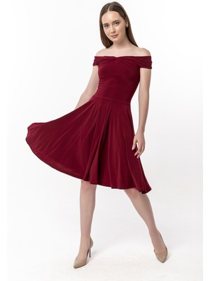 Laranor Madonna Yaka Elbise 42 Bordo