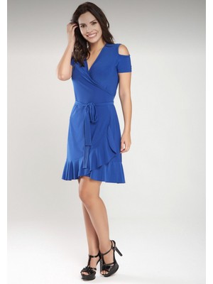 Laranor Omuz Detaylı Kruvaze Elbise 38 - Sax