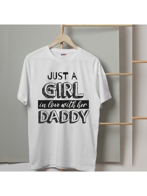 Mor Mürekkep Gril's Daddy Baskılı Babalar Günü Erkek Tshirt