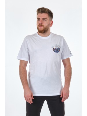 Lumberjack Bisiklet Yaka Baskılı Beyaz Erkek T-Shirt 2S11OTBL3FX