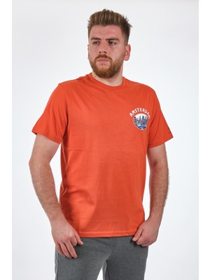 Lumberjack Bisiklet Yaka Baskılı Turuncu Erkek T-Shirt 2S11OTBL3FX