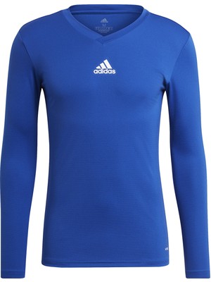 adidas Team Base Tee Erkek Futbol Uzun Kollu Antrenman Tişörtü GK9088 Mavi