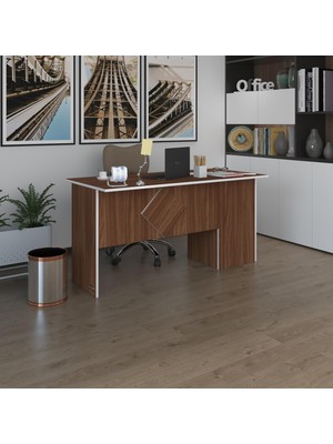 Kenz Life  Ofis Masası Yoko Ono Cvz Sol 75*140*60 Kilitli Kapaklı Dolap Eşkenar Bilgisayar Çalışma Masası