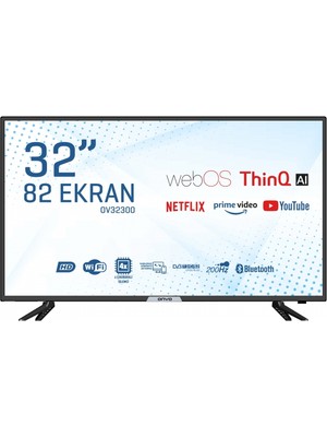Onvo 32" HD Ready Smart LED TV OV32300 81 Ekran Düz Ekran Özelliği ile