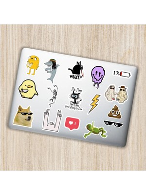 Quart Aksesuar Dekoratif Laptop Notebook Tablet Telefon Sticker Set 17 Quart Aksesuar