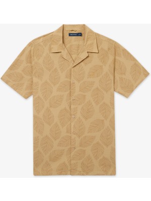 Nautica Erkek Bej Classic Fıt Kısa Kollu Gömlek W35434T.2SA