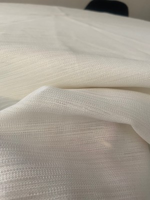 Zeren Home Keten Dokulu Yuvarlak Simli Masa Örtüsü Krem 160 cm