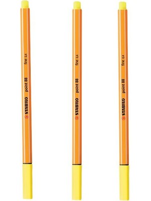 Stabilo 88/24 Keçe Uçlu İnce Kalem 88 Point 0.4 Mm Limon Sarısı (10 Lu Kutu)