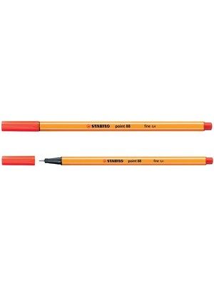 Stabilo 88/48 İnce Uçlu Keçeli Kalem 88 Point 0.4 Mm Kızıl (10 Lu Kutu)