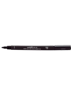 Uni-Ball Pin04-200 Teknik Çizim Kalemi Akrilik Uçlu Fine Line Pin 0.4 Mm Siyah (12 Li Kutu)