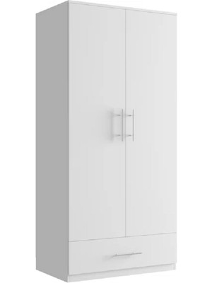 Aden Home Zenith 2 Kapaklı Çekmeceligardırop, Elbise Dolabı, Mdf, M-GRD10