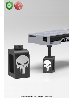 Makerpax Ayarlanabilir Ekran Kartı Tutucu, Ekran Kartı Destek Aparatı, Punisher Siyah