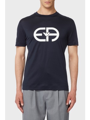 Emporio Armani Baskılı Slim Fit Bisiklet Yaka T Shirt Erkek T Shirt 8N1TF6 1juvz 0920