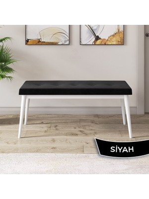 Canisa Concept Jul Serisi 80 x 132 Açılabilir Beyaz Mutfak Masa Takımı 4 Sandalye Ve 1 Bench
