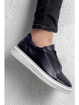 Ducavelli Ventu Erkek Hakiki Deri Sneaker, Fermuarlı Sneaker, Hakiki Deri Sneaker, Erkek Sneaker
