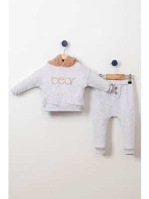 Ada Bebek Çocuk Adabebek Kapşonlu Kışlık Welsoft 2'li Alt Üst Takım Erkek Bebek Takım