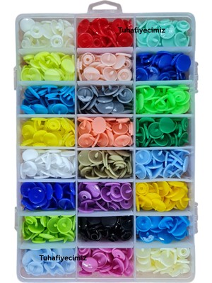 Tuhafiyecimiz Karışık Renkli T5 Plastik Çıtçıt (360 Adet) (12MM Plastik Çıtçıt) [kalıpsızdır]