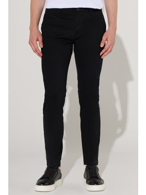 ALTINYILDIZ CLASSICS Erkek Siyah Slim Fit Dar Kesim Pamuklu Esnek Rahat Chino Pantolon