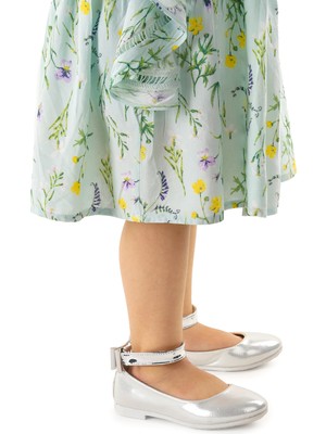 Kiko Kids Cırtlı Kız Çocuk Fiyonklu Babet Ayakkabı Ege 205 Vakko Bilekten Bağlamalı