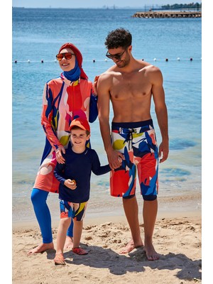 Marina Lacivert Desenli Erkek Şort S2350