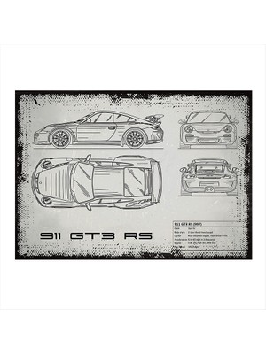 Ekart Ahşap Tablo 911 Gt3 Rs Araba Modeli  15CM x 22CM