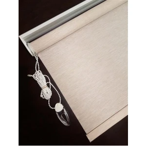 YS Perde Tasarım Lüks Bambu Keten Dokulu Alüminyum Kasalı Stor Perde Yüksek Kaliteli  - Açık Kahve