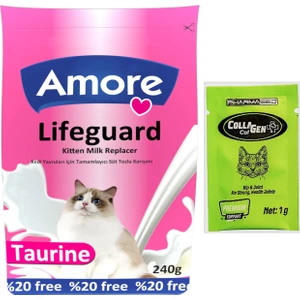 Lifeguard Yavru Kedi Süt Tozu 240 gr ve Kedi Collagen Kolajen Takviyesi 3 x 1 gr