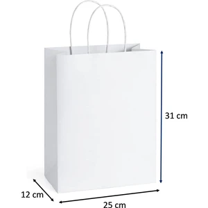 Burgu Saplı Beyaz Çanta 25 cm x 12 cm x 31 cm