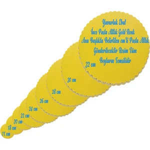 Pasta Altlık Gold Ince 24 cm 6-8  Kişilik  Pastaya Uygun 1 Adet