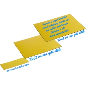 Pasta Altlık Gold Ince 32X44 cm  20-30 Kişilik Pastaya Uygun 1 Adet