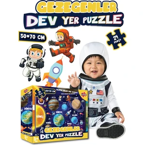 Kidssan Games Gezegenler  Dev Yer Puzzle 50*70 cm 24 Parça