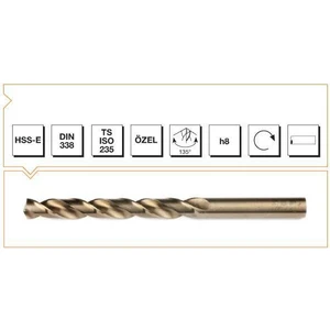 HSS DIN 338 3 Mm Silindirik Saplı Kısa Altın Seri Matkap Ucu