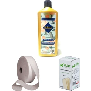 Ağda Seti 3'lü (Ağda Bezi 80 Metre, Spatula 100'lü , Schatz Damla Sakızlı Ağda ve Masaj Yağı)