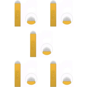 Pcd 12 Pin U Altın Sarı Pcd Microblading Iğnesi 5'li Set