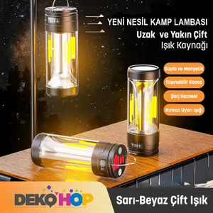 Kamp Çadır Karavan Lambası Şarj Edilebilir El Feneri ve Magnetik Çalışma Lambası