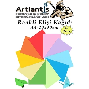 Elişi Kağıdı A4 10 Renk 1 Paket El Işi Kağıdı 10 Lu Kreş Ana Sınıfı Okul Öncesi Sınıf Malzemesi