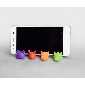 Renkli Evren 4 Lü Set Salyangoz Kedi Hipopotam Ejderha Anahtarlık ve Telefon Standı