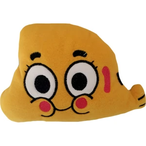 Tusba Market Araç Içi Nakışlı Sarı Emoji Yastık / Hediyelik Sevimli Darwin Peluş Yastık & 17X24CM