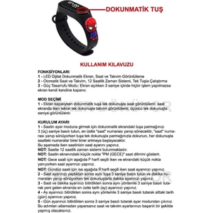 Dzc Kuzenler Avm Miki Minnie Mause Figürlü Dijital LED Çocuk Saati Dokunmatik Ekranlı Su Geçirmez (Kırmz) (Akıllı Değil)